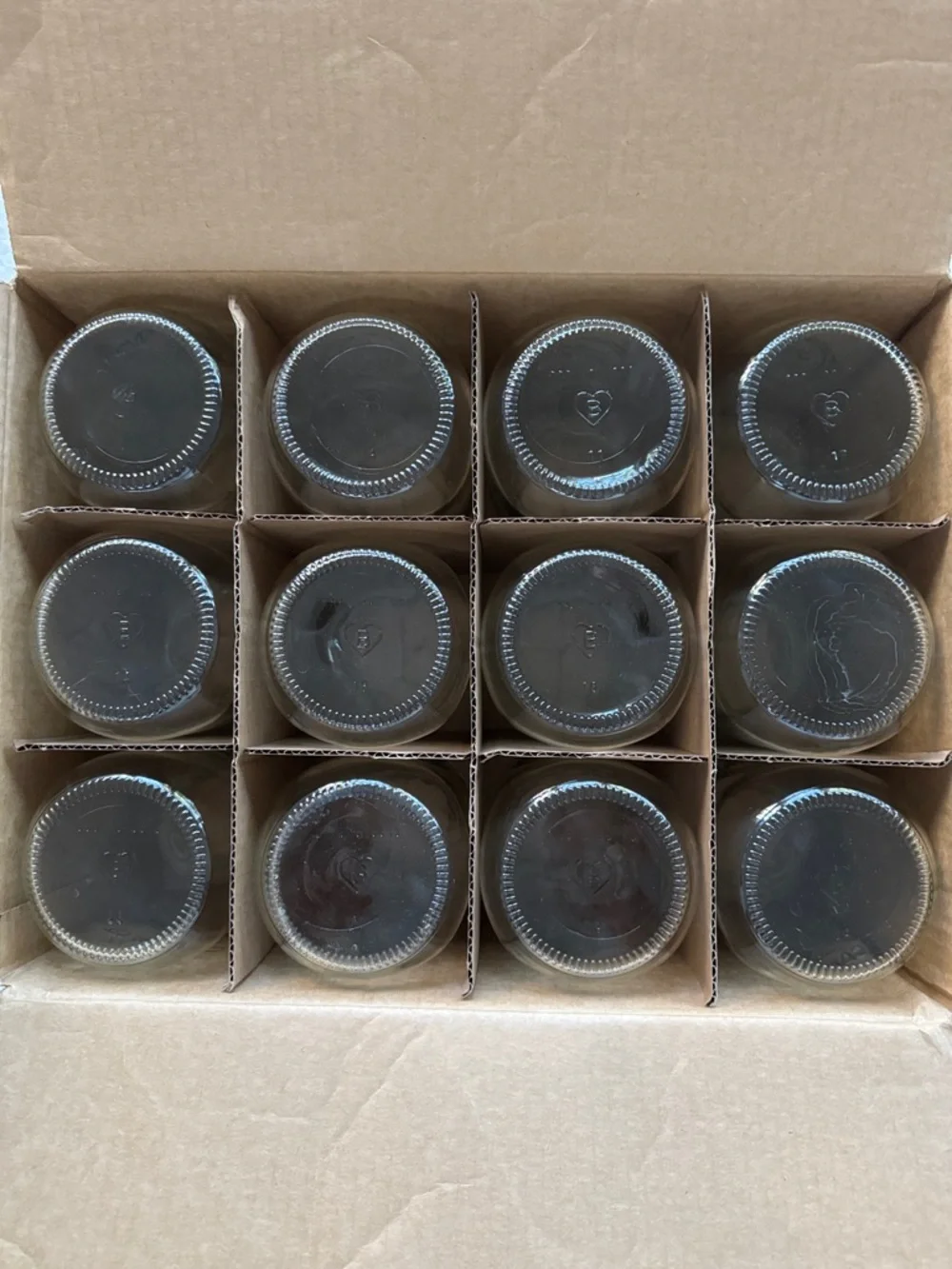 AZURE CANNING MT HOOD OREGON 12 QUART GLASS JARS INWARD ETCH REGULAR BOXED CASE
